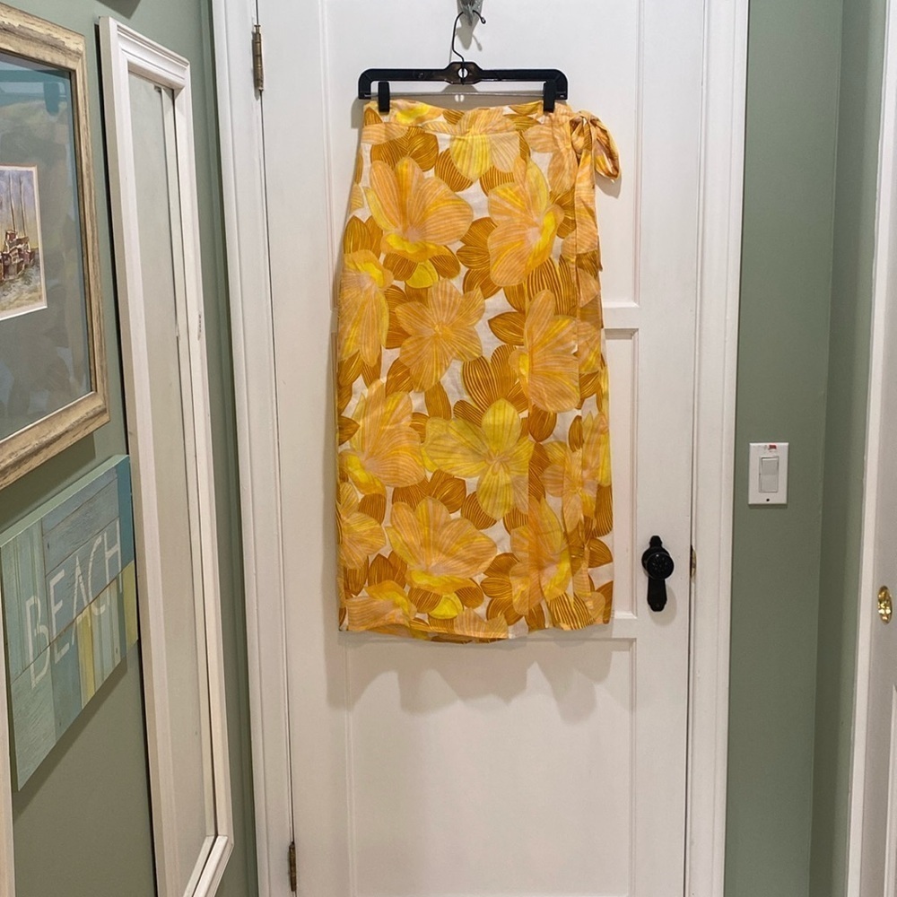 Faithfull the Brand Yellow Floral Maxi Skirt